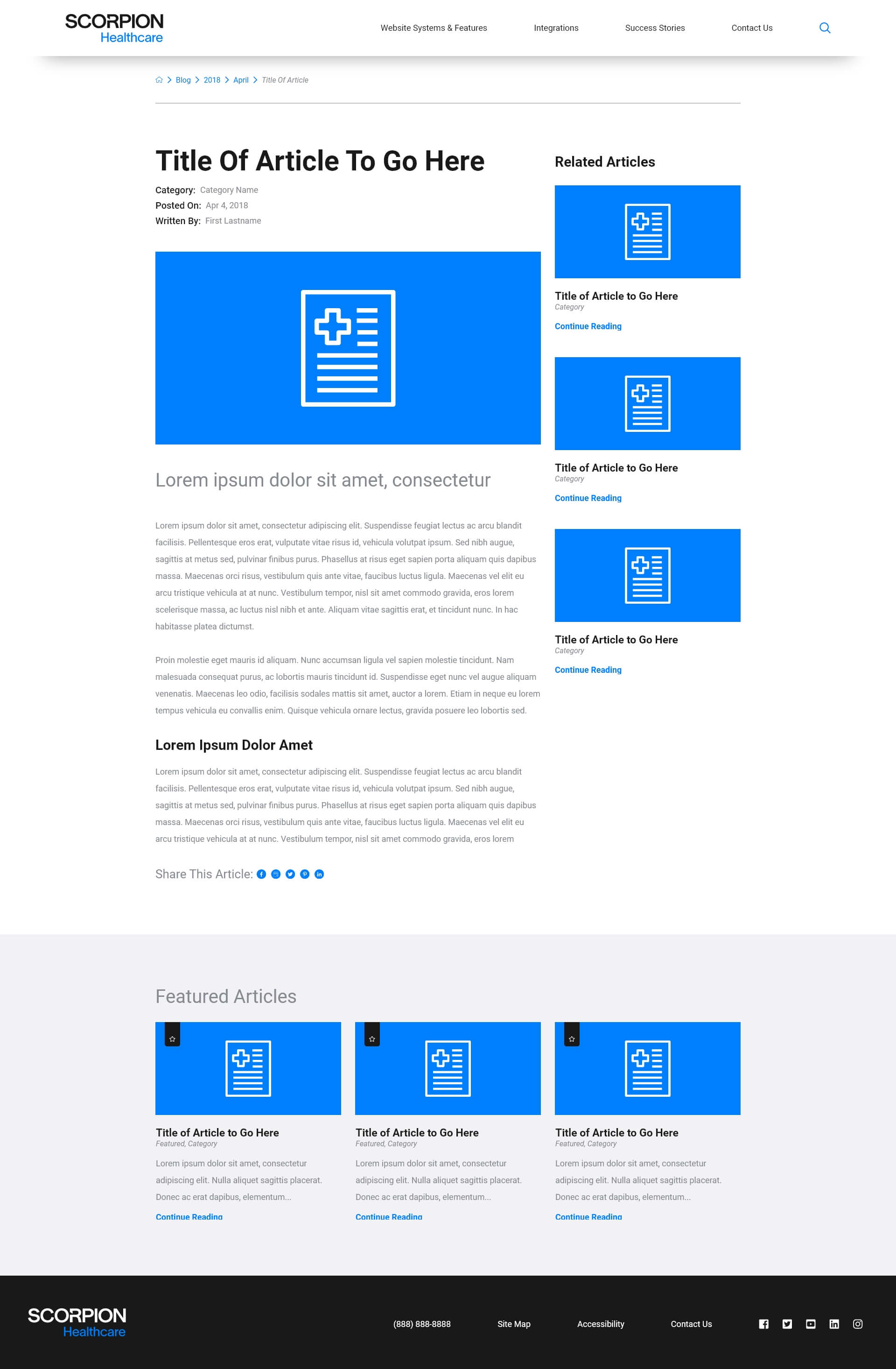 Mockup of blog page design for Healthcare Systems Design Framework