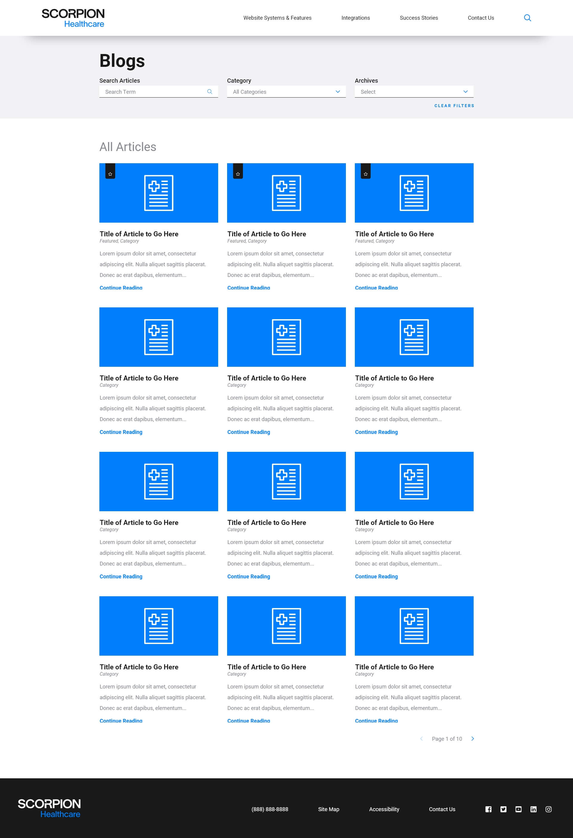 Mockup of article page design for Healthcare Systems Design Framework